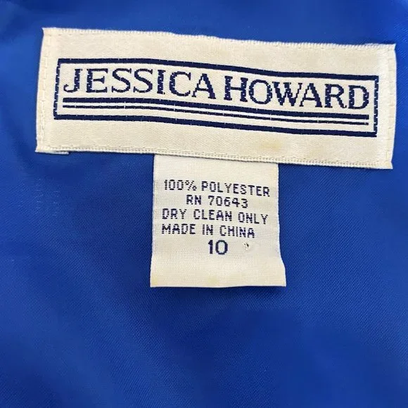 Vintage 90s Jessica Howard Tropical Print Hawaiian Shift Dress 10 Blue Green - Picture 4 of 8